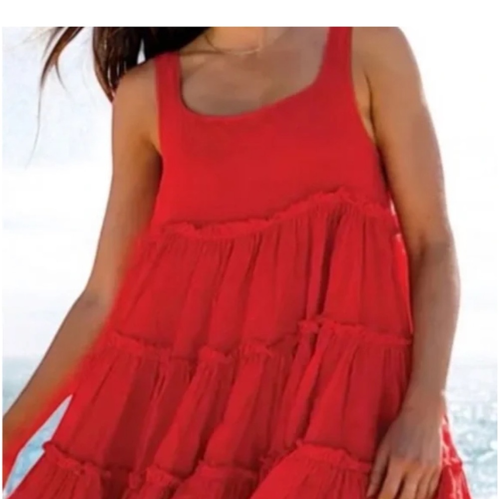 Left On Friday Red Tiered Mini Dress